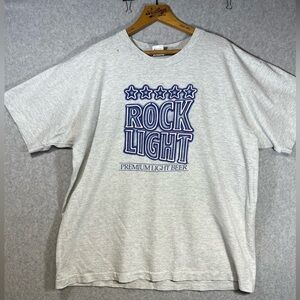 Vintage Rock Light Tee Shirt Fruit Of the Loom Mens XL Beer Promo